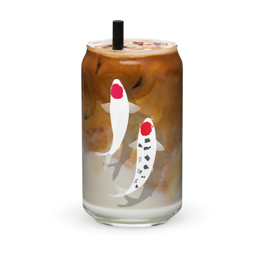 [錦鯉]罐形玻璃坦喬紅和白